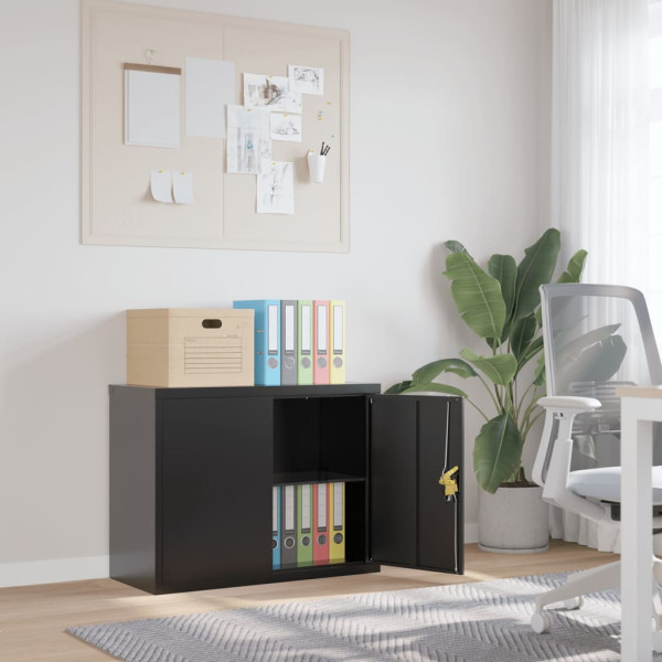 Armario archivador de acero negro 90x40x70 cm D