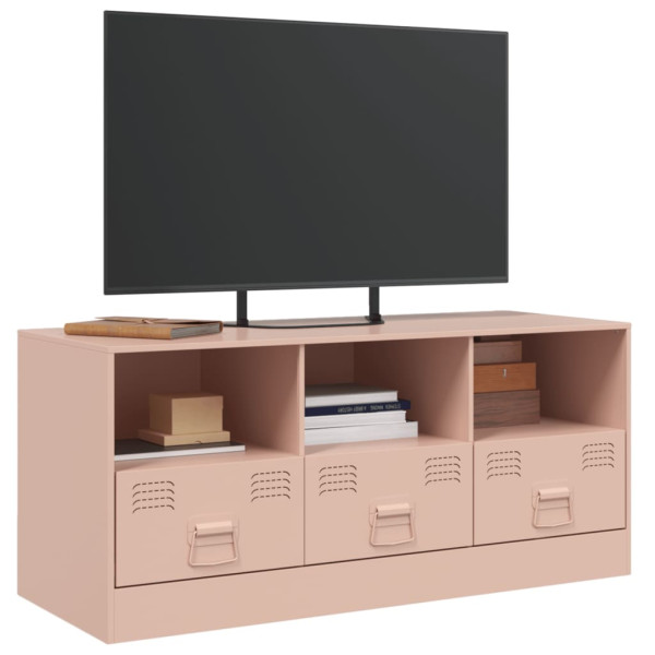 Mueble para TV de acero rosa 99x39x44 cm M 4