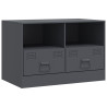 Mueble para TV de acero gris antracita 67x39x44 cm 2
