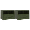 Móveis de TV 2 pcs 67x39x44 cm aço verde azeitona 2