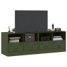 Muebles para TV 2 unidades acero verde oliva 67x39x44 cm 3