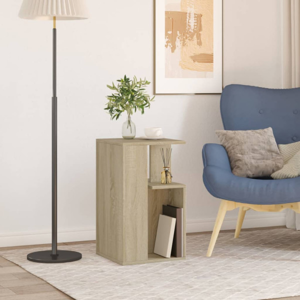 Mesa auxiliar madera de ingeniería roble Sonoma 35x35x60 cm M 3