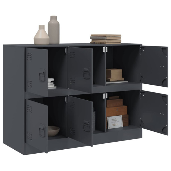 Aparador de acero antracita 99x39x73 cm M 5