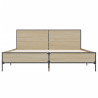 Estructura cama madera ingeniería metal roble Sonoma 140x200 cm 4
