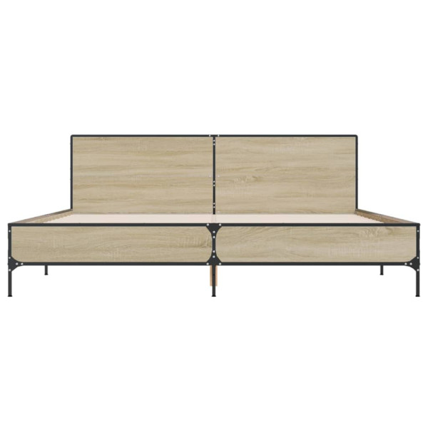 Estructura cama madera ingeniería metal roble Sonoma 180x200 cm M 4