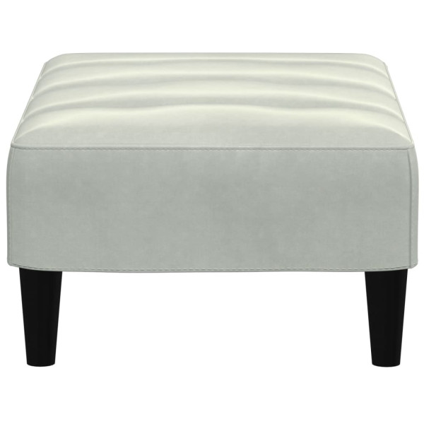 Reposapiés de terciopelo gris claro 77x55x31 cm M 5