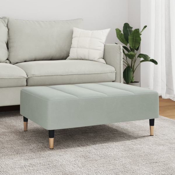 Apoio de pés 77x55x31 cm veludo cinzento-claro M 3