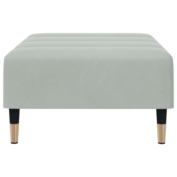 Reposapiés de terciopelo gris claro 77x55x31 cm M 5