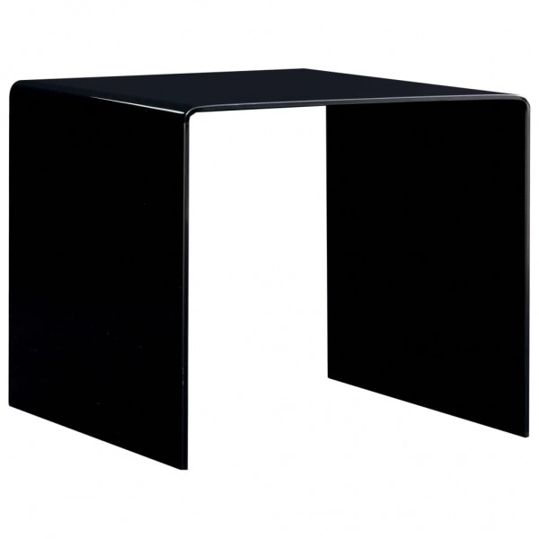 Mesa de centro de vidrio templado negro 50x50x45 cm D
