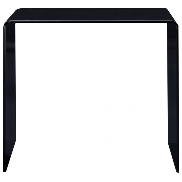 Mesa de centro de vidrio templado negro 50x50x45 cm M 2