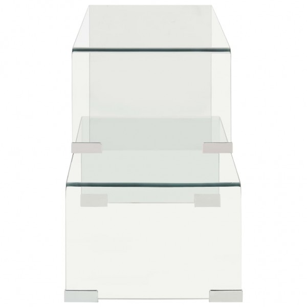 Set mesas de centro 2 pzas vidrio templado 90x30x20/110x30x40cm M 3