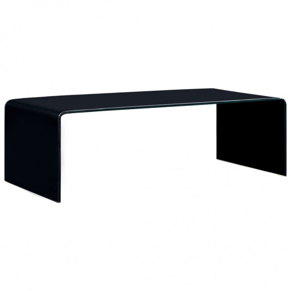 Mesa de centro de vidrio templado negro 98x45x31 cm D