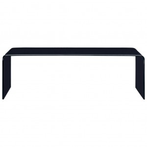 Mesa de centro de vidrio templado negro 98x45x31 cm H