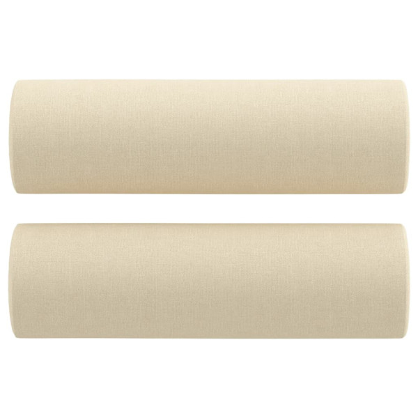 Sofá 3 lugares + almofadas decorativas 180 cm tecido cor creme M 5