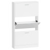 Mueble zapatero madera contrachapada blanco brillo 59x17x108 cm 2