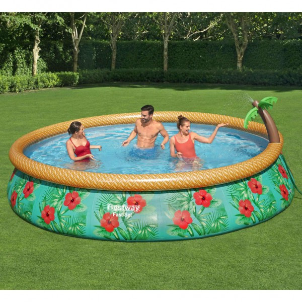 Bestway Conjunto piscina insuflável Fast Set Paradise Palms 457x84 cm M 6