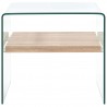 Mesa de centro de vidrio templado transparente 50x50x45 cm 2