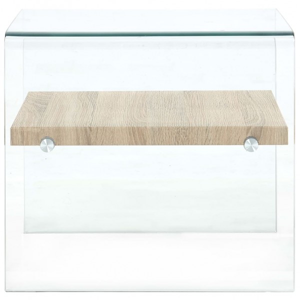 Mesa de centro de vidrio templado transparente 50x50x45 cm M 4