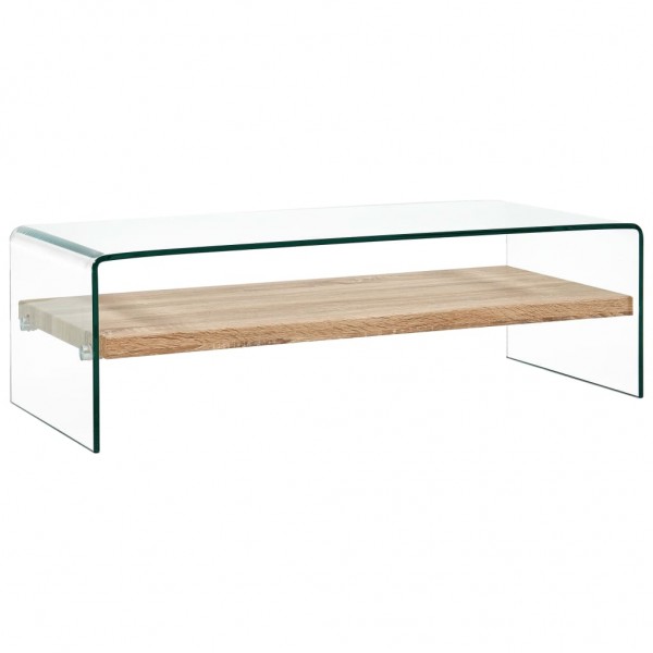 Mesa de centro de vidrio templado transparente 98x45x31 cm D