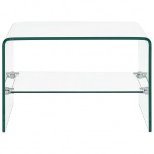 Mesa de centro de vidrio templado transparente 50x45x33 cm H