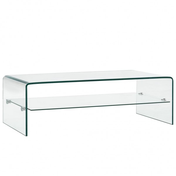 Mesa de centro de vidrio templado transparente 98x45x31 cm D
