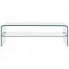 Mesa de centro de vidrio templado transparente 98x45x31 cm 2