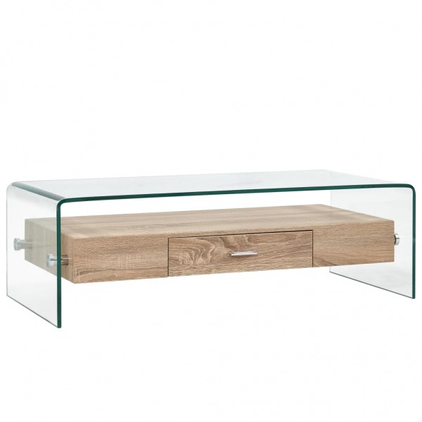 Mesa de centro de vidrio templado transparente 98x45x31 cm D