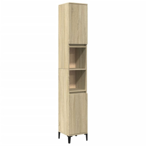Armario de baño madera contrachapada roble Sonoma 30x30x190 cm H