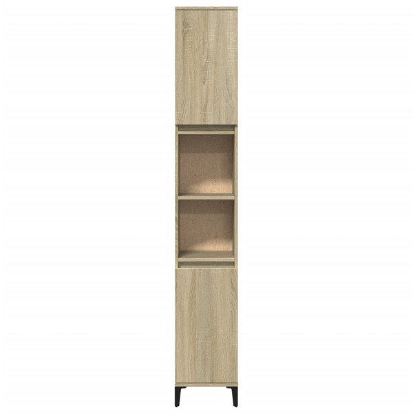 Armario de baño madera contrachapada roble Sonoma 30x30x190 cm M 3