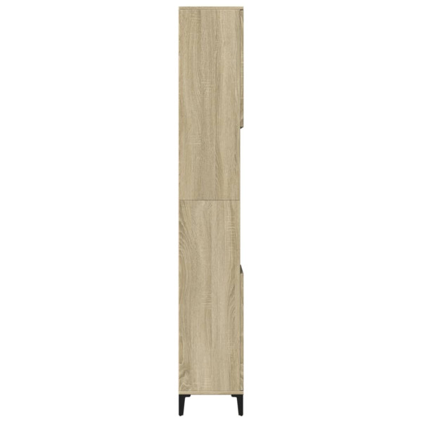 Armario de baño madera contrachapada roble Sonoma 30x30x190 cm M 4