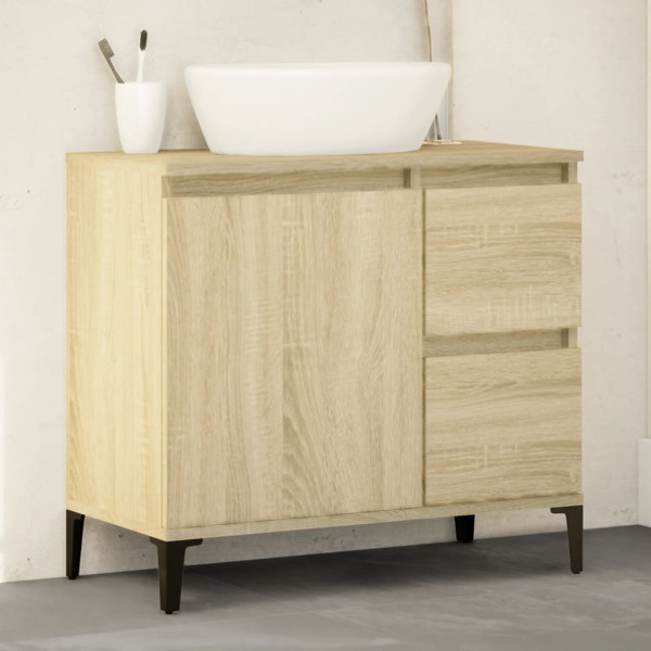 Armario de baño madera contrachapada roble Sonoma 65x33x60 cm M 4