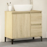 Armario de baño madera contrachapada roble Sonoma 65x33x60 cm 4