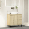 Armario de baño madera contrachapada roble Sonoma 65x33x60 cm 5