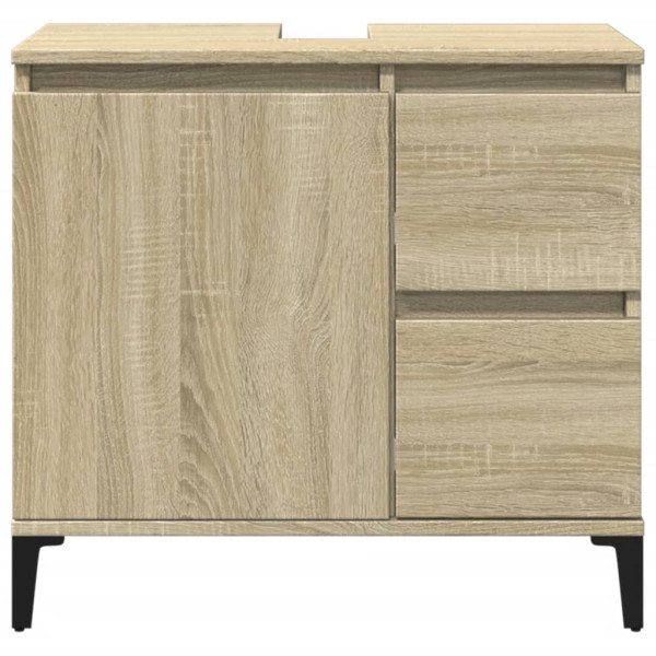 Armario de baño madera contrachapada roble Sonoma 65x33x60 cm M 2