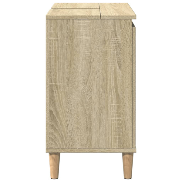 Armario de lavabo madera contrachapada roble Sonoma 58x33x60 cm M 5