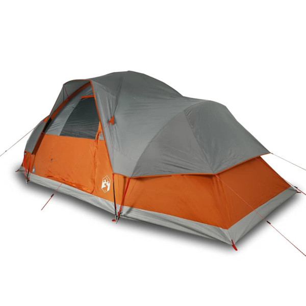 Tienda familiar con cúpula impermeable 9 personas gris naranja M 2