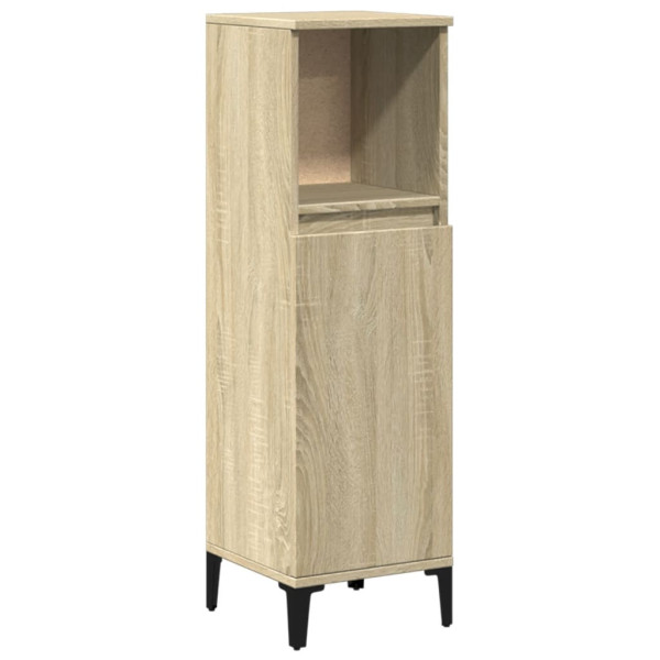 Armario de baño madera contrachapada roble Sonoma 30x30x100 cm M 2