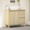 Armario de baño madera contrachapada roble Sonoma 65x33x60 cm 1