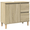 Armario de baño madera contrachapada roble Sonoma 65x33x60 cm 2