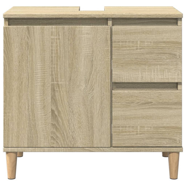 Armario de baño madera contrachapada roble Sonoma 65x33x60 cm M 4
