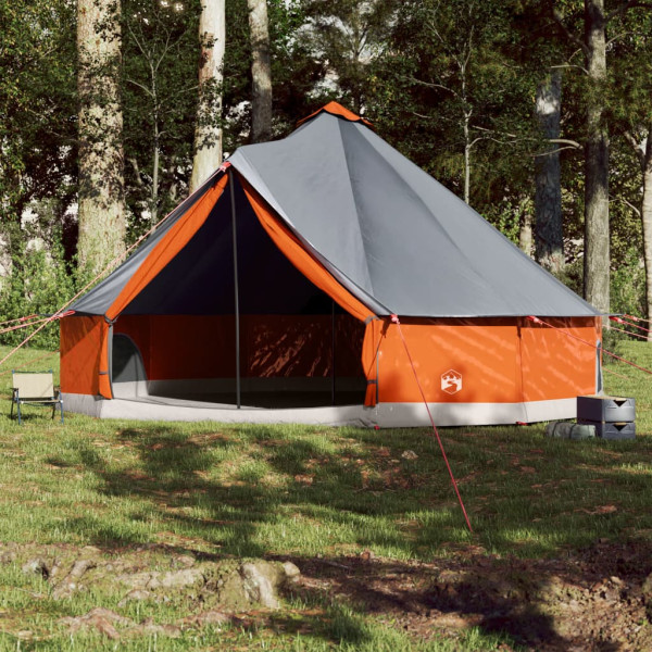 Tenda familiar tipi para 12 pessoas impermeável cinza/laranja M 3