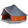 Tenda familiar tipi para 10 pessoas impermeável cinza/laranja 4