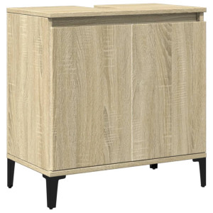 Armario de lavabo madera contrachapada roble Sonoma 58x33x60 cm H