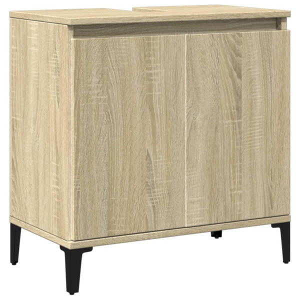 Armario de lavabo madera contrachapada roble Sonoma 58x33x60 cm M 2