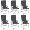 Cojines silla respaldo alto 6 uds tela gris antracita melange 1