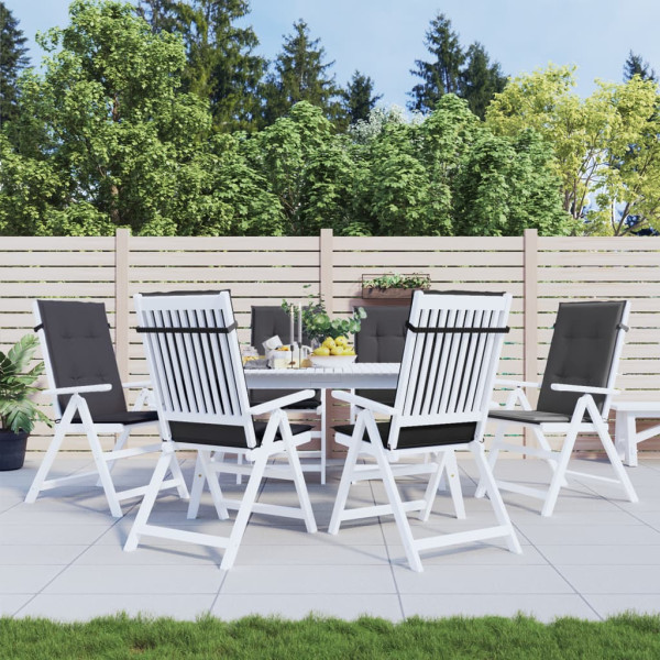 Cojines silla respaldo alto 6 uds tela gris antracita melange M 4