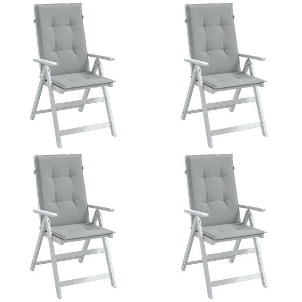 Cojines para silla respaldo alto 4 uds tela gris claro melange D