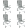 Cojines para silla respaldo alto 4 uds tela gris claro melange 1