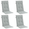 Cojines para silla respaldo alto 4 uds tela gris claro melange 3