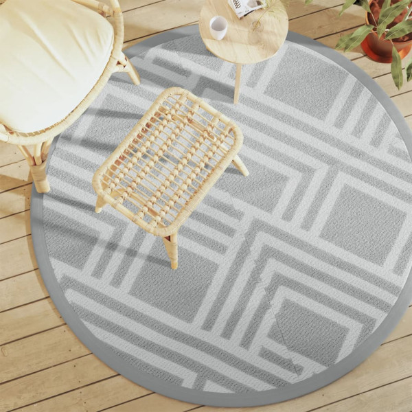 Alfombra de exterior PP gris Ø160 cm D
